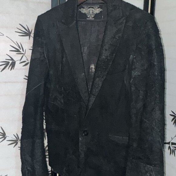 Rare 🔥 Tuesday Night Band Practice Distress Suede Leather Jacket Men Size S - Picture 13 of 13